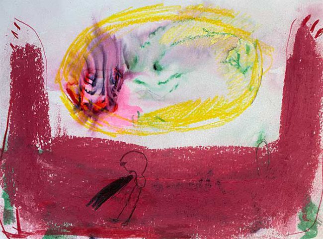 Open hands 2023, pencil on paper, 30/42 cm