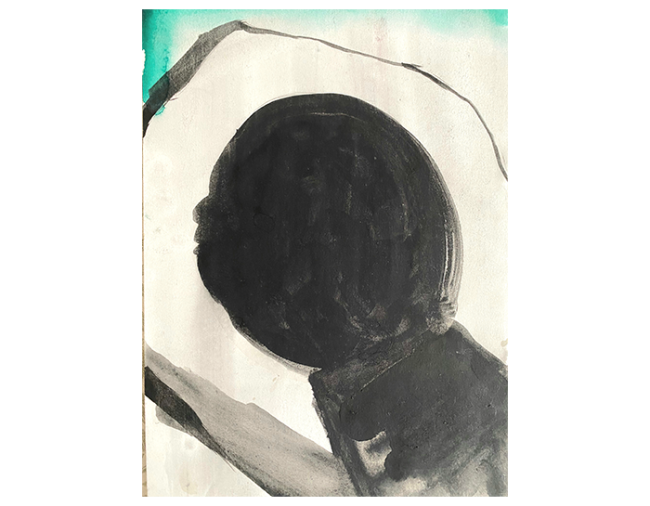 Hitchcock with a whip 2018, pencil on paper, 30/42 cm